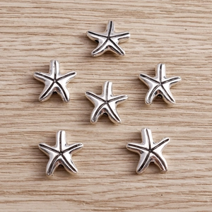 Vintage Zinc Alloy Starfish Pendants For DIY Jewelry Making Antique Silver Plated Marine Style Crafting Charms Accessory