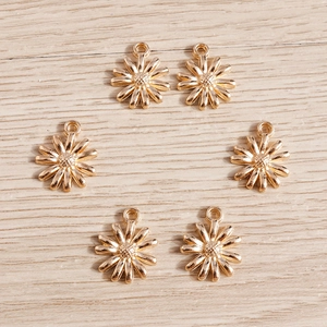 Pendentifs Marguerite en Alliage Électroplaqué Accessoires de Bijoux DIY Breloques Florales Or pour Porte-clés Projets Créatifs