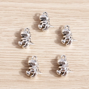 Cute Cartoon Dinosaur Pendant Only Without Chain Zinc Alloy Antique Silver DIY Jewelry Making Animal Charms Accessories