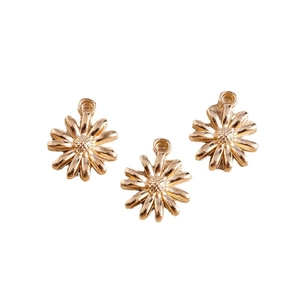 Pendentifs marguerites en alliage doré poli pour la création de bijoux DIY