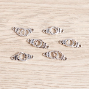 Silver alloy freedom handcuff charms for DIY jewelry making and necklace pendants
