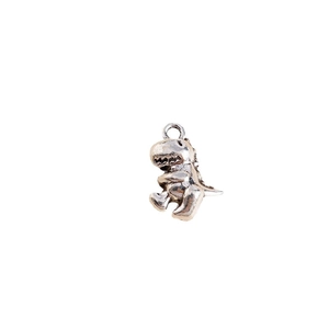 Plated alloy cartoon dinosaur charms for DIY jewelry making in vintage silver finish