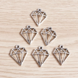 Pendentifs géométriques creux en alliage argenté antique pour la création de bijoux DIY