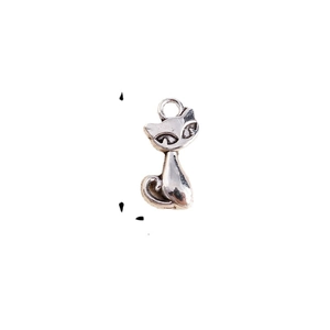 Minimalist silver fox animal charms in polished metal finish for DIY jewelry making
