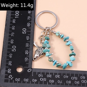 Detail of vintage bull head pendant with turquoise beads showing weight 11.4g and size