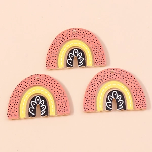 Rainbow acrylic charms for DIY jewelry making earrings and keychains in pink yellow tones
