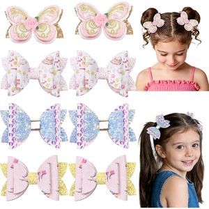 Barrettes à Cheveux Nœud à Paillettes Épingles à Cheveux Broderie Papillon Avec Pinces Crocodile Pour Petites Filles Accessoires de Cheveux Étincelants