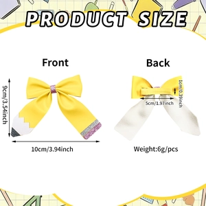 Barrette à cheveux nœud en cuir pailleté pour filles, accessoire scolaire créatif
