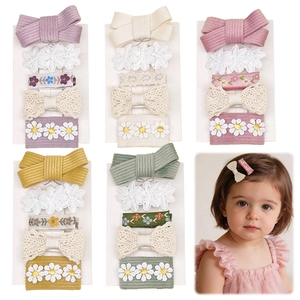 Barrettes Cheveux Enfants Broderie Floral Nœud Bébé Filles Pinces Bec de Canard Dentelle Tissu Accessoires Cheveux Faits Main