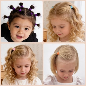 Élastiques à cheveux colorés à haute élasticité pour enfants en divers tons pastels