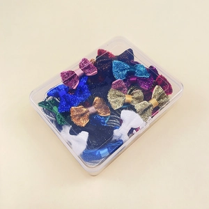 Set da 66 pezzi di fermagli per capelli con fiocco di paillettes e elastici in scatola trasparente