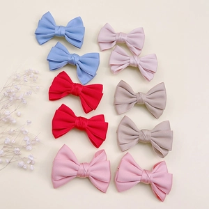 Barrettes à cheveux avec nœud en satin pour filles en plusieurs couleurs pastel douces