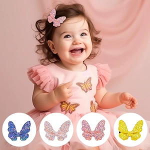 Sparkling Sequin Butterfly Hair Clip Alligator Clip For Girls Kids Performance Stage Photo Styling Daily Hair Accessory