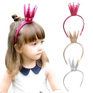 Kids Princess Glitter Crown Headband Hollow Heart 3D Tiara Birthday Party Costume Hair Accessories For Girls