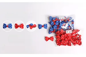 Detail of 20pcs bow hair clips with stars pattern and silver metal back clips