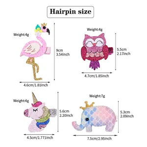 Tableau détaillé des tailles pour barrettes brodées indiquant les dimensions en cm et pouces