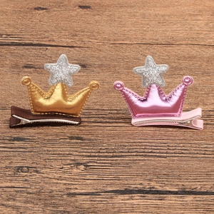 Détails des barrettes couronne étoile pailletée avec ruban protecteur pour filles