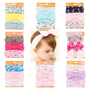 Lot de 3 bandeaux extensibles pour bébé avec nœuds colorés pour nourrissons 0-24 mois