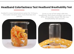 Breathable baby headband fabric showing colorfastness and high air permeability tests