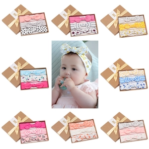 3 Pcs Baby Headband Gift Set Soft Stretchy Bow Hairband For Infant Toddler Girls Printed Polka Dot Floral Hair Accessories