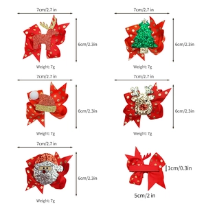 Set di fiocchi per capelli natalizi con renne e Babbo Natale per acconciature festive