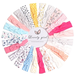 Three-piece baby headband set with sweet bow and rabbit ears design in various colors