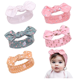 Bandeau pour Bébé en Coton Doux avec Nœud Papillon pour Nourrissons Bambins Motif Floral Fraise Pois Bandeau Élastique Accessoire