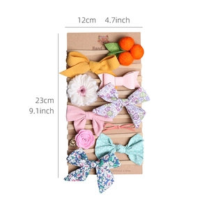 8-teiliges Set aus bunten Baby-Stirnbändern mit Blumen und Schleifen, handgemacht für Mädchen