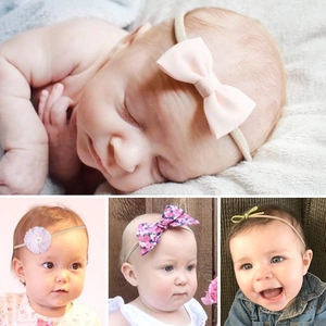 Weiches Baby Stirnband Set mit süßen Schleifen und Blumen für Neugeborene