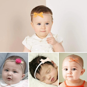 Rosa Baby-Haarband mit Blumenmuster und weichem Nylon-Bogen für Kleinkinder