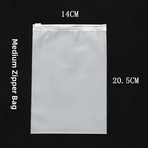 Medium frosted zipper storage bag with dimensions 14x20.5cm for organizing small items
