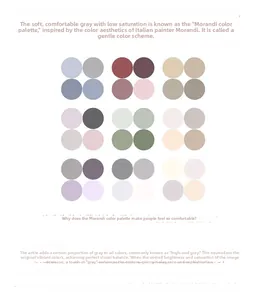 Detailed Morandi color chart showing 36 soft matte shades for cute ribbon hair clips
