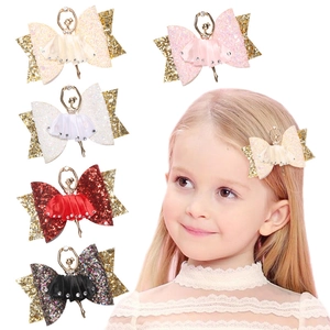 Barrettes à Cheveux Fille de Ballet Enfants Nœud Pailleté Strass Accessoires Cheveux Princesse pour Filles Danse Fête