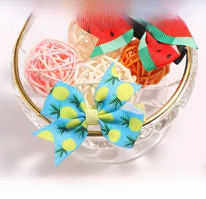 Détails de barrettes à cheveux à motifs de fruits, imprimés pastèque et ananas