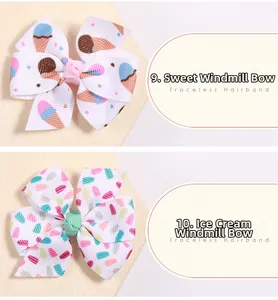 Détail de barrettes papillon pour enfants avec motifs de cône et de crème glacée