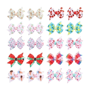 Lot de 20 barrettes papillon colorées avec motifs de fruits tropicaux et thèmes d'été