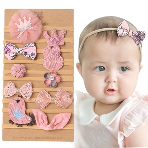 Bandeaux Bébé Fille Couronne Nœud Fleur Lapin Oiseau Style Bandeaux en Nylon Élastique Doux Accessoires Cheveux Doux