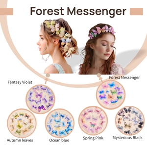 Détail des pinces à cheveux papillon éthérées avec de délicats ornements en perles