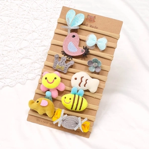 Set of 10 colorful baby nylon headbands with cute animal and flower ornaments