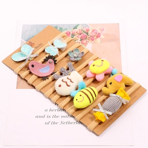 10-piece baby animal headband set with knitted birds and sequined butterfly bows