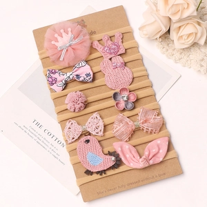 Set de 10 bandeaux pour bébé avec fleurs nœuds couronnes en dentelle et oreilles de lapin