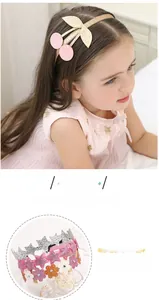Detailed view of children's sequined headbands featuring glitter cherry and star designs