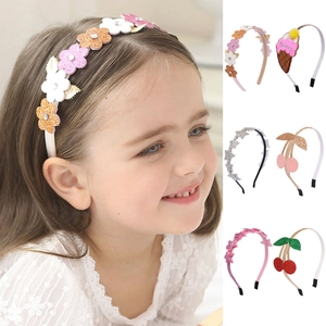 Glitter Star Flower Cherry Ice Cream Kids Headband Fabric Wrapped Sparkly Hair Hoop For Girls Birthday Party Accessories