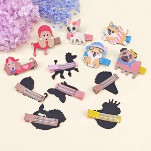 Lindas pinzas para el cabello con perros de dibujos animados brillantes para niñas