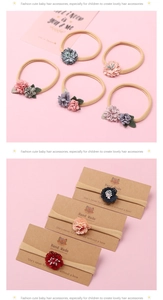 Détails de bandeaux pour bébé faits main avec fleurs vintage sur papier kraft et couleurs Morandi