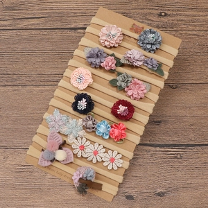Lot de 10 bandeaux vintage pour bébé avec fleurs et nylon élastique aux couleurs Morandi