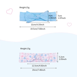 Lot de bandeaux à nœuds pour bébé fille en coton élastique pour nourrissons de 0-24 mois