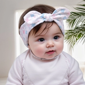 Lot de 5 bandeaux pour bébé avec nœuds et motifs pastels pour nourrissons de 0-24 mois
