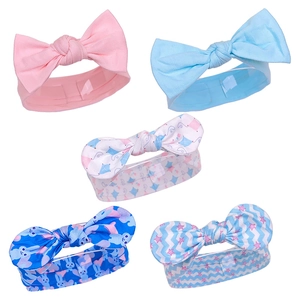 Lot de 5 bandeaux avec nœud pour bébé avec imprimés floraux pour nouveau-nés