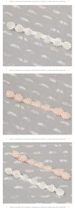 Détails des bandeaux en dentelle blanche et rose avec perles pour bébés filles